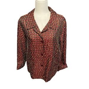 Dialogue Womens Button Front :ightweight Multicolor Jacket Blazer Coat Size XL